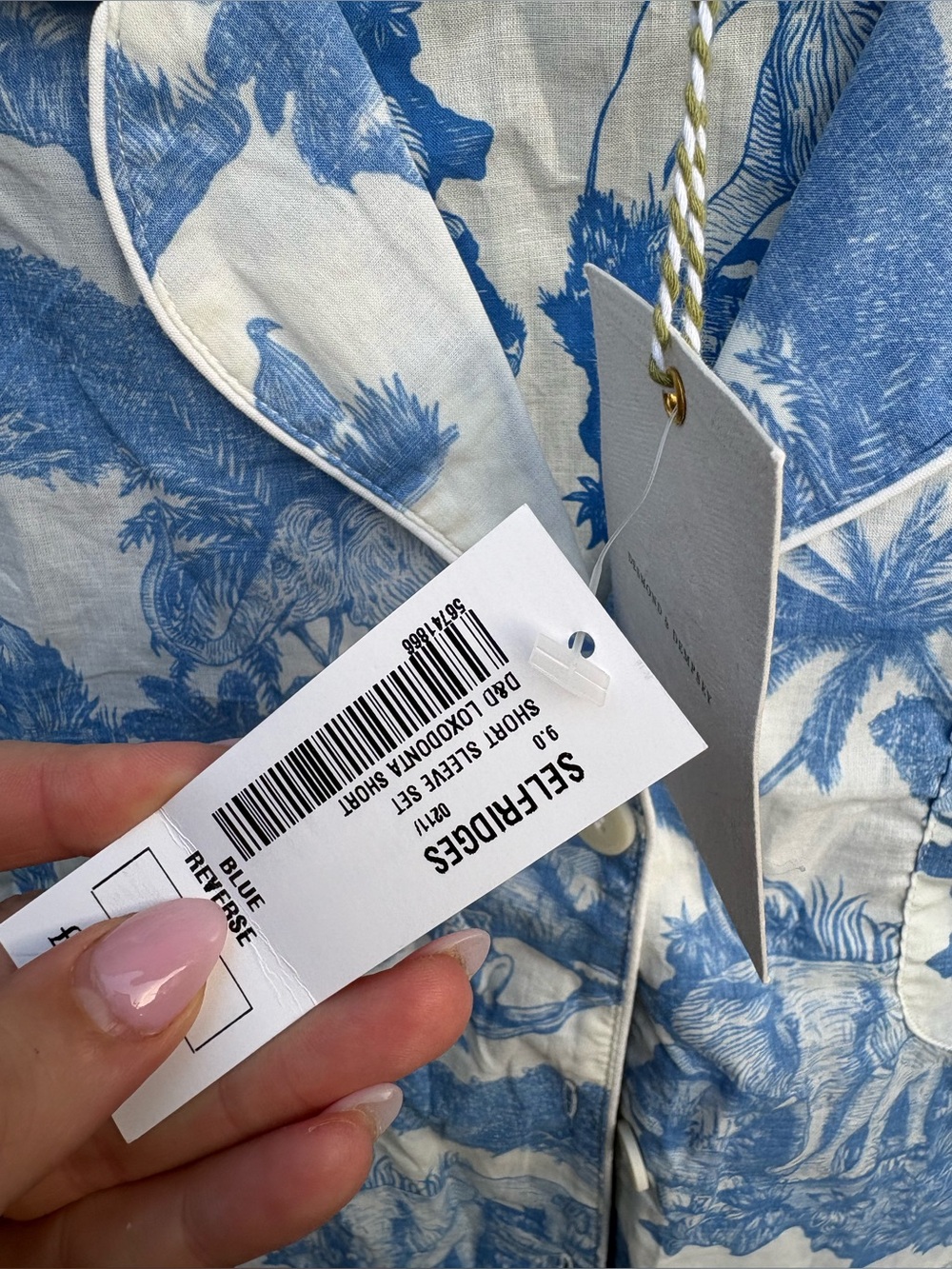 Desmond and Dempsey SHORT SLEEVE PYJAMA SET LOXODONTA BLUE New with Tags! - Picture 12 of 12